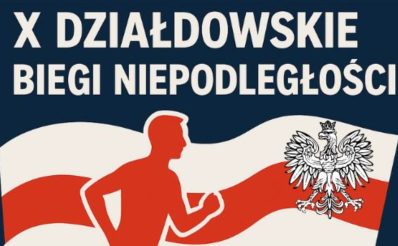 Plakat zapraszający we wtorek 11 listopada 2025 r. do Działdowa na 10. edycję Działdowskich Biegów Niepodległości Działdowo 2025.
