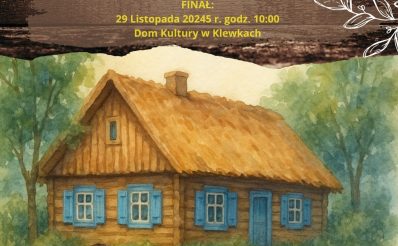 Plakat zapraszający w sobotę 29 listopada 2025 r. do miejscowości Klewki w gminie Purda na 11. edycję Regionalnego Konkursu Prezentacji Gwary Warmińskiej - Finał “PO NASZEMU PO WARNIJSKU” Klewki 2025.