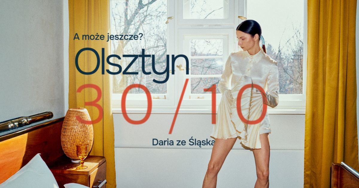 Plakat zapraszający w czwartek 30 października 2025 r. do Olsztyna na koncert "Daria ze Śląska" Olsztyn 2025.