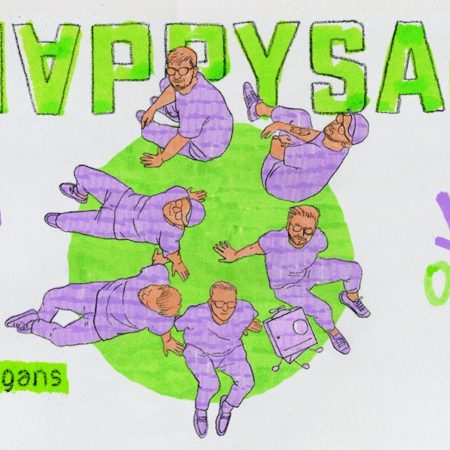 Plakat zapraszający w niedzielę 9 listopada 2025 r. do Olsztyna na koncert Happysad Olsztyn 2025.