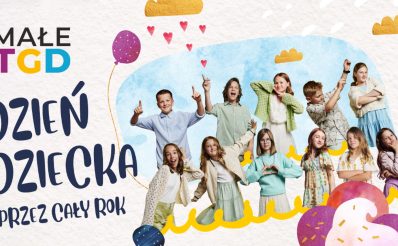 Plakat zapraszający w niedzielę 21 grudnia 2025 r. do Olsztyna na koncert Małe TGD "Dzień Dziecka przez cały rok" Hala Urania Olsztyn 2025. 