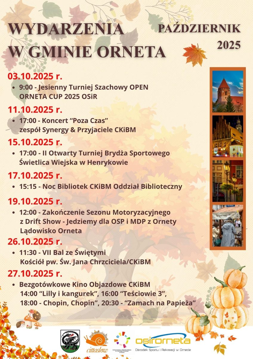 Wydarzenia i imprezy organizowane w październiku 2025 w Ornecie.