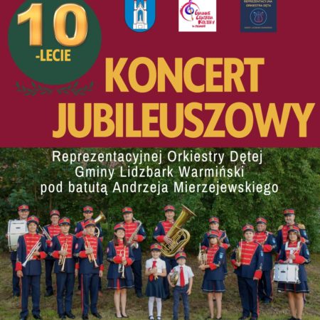 Plakat zapraszający w piątek 17 października 2025 r. do miejscowości Pilnik w gminie Lidzbark Warmiński na Koncert Jubileuszowy Reprezentacyjnej Orkiestry Dętej Gminy Lidzbark Warmiński Pilnik 2025.