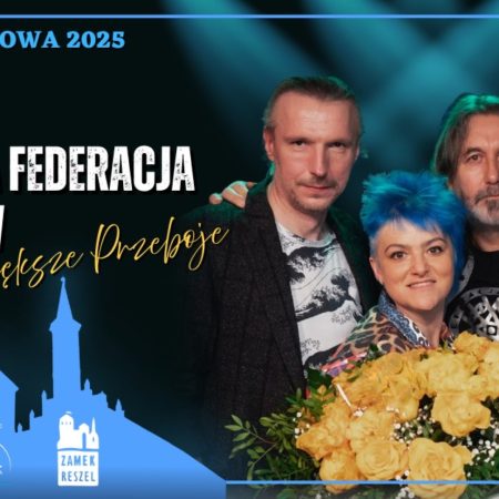 Plakat zapraszający w sobotę 15 listopada 2025 r. do Reszla na Koncert Lubelskiej Federacji Bardów Zamek Reszel 2025.