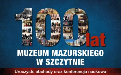 Plakat zapraszający w środę 29 października 2025 r. do Szczytna na Jubileusz 100-lecia Muzeum Mazurskiego w Szczytnie 2025.