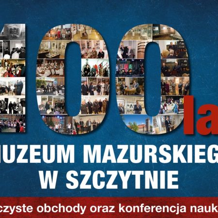 Plakat zapraszający w środę 29 października 2025 r. do Szczytna na Jubileusz 100-lecia Muzeum Mazurskiego w Szczytnie 2025.