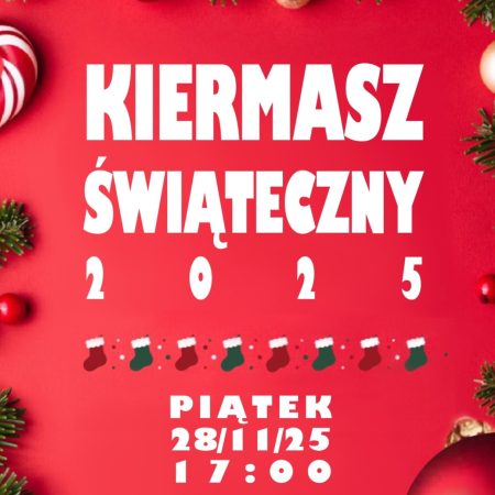 Plakat zapraszający w piątek 28 listopada 2025 r. do Dobrego Miasta na Kiermasz Świąteczny Dobre Miasto 2025. 