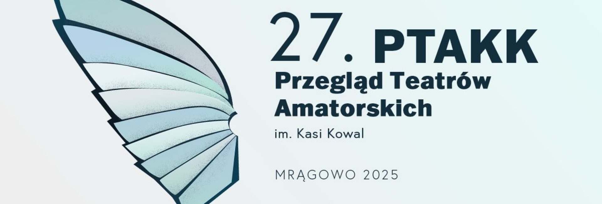 Plakat zapraszający w piątek 21 listopada 2025 r. do Mrągowa na Przegląd Teatrów Amatorskich im. Kasi Kowal Mrągowo 2025. 