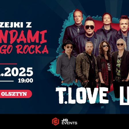 Plakat zapraszający w piątek 28 listopada 2025 r. do Olsztyna na koncert Andrzejki z Legendami Polskiego Rocka Hala Urania Olsztyn 2025.