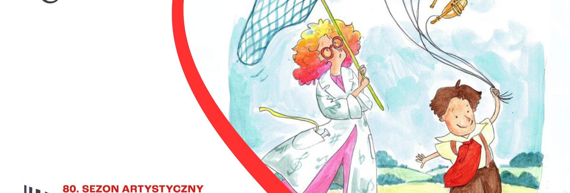 Plakat zapraszający do Olsztyna na Koncert Rodzinny w Filharmonii Warmińsko-Mazurskiej Olsztyn. 