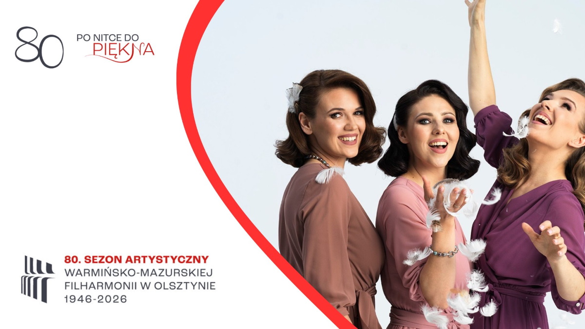 Plakat zapraszający w niedzielę 7 grudnia 2025 r. do Olsztyna na Koncert Rodzinny w Filharmonii Warmińsko-Mazurskiej Olsztyn 2025. 