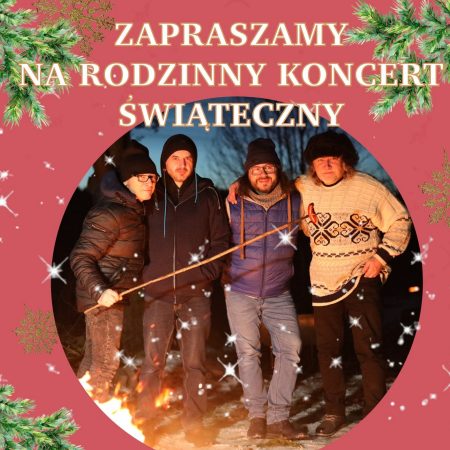 Plakat zapraszający w piątek 28 listopada 2025 r. do Stawigudy na Rodzinny Koncert Świąteczny - Cezary Makiewicz i Koltersi Stawiguda 2025.