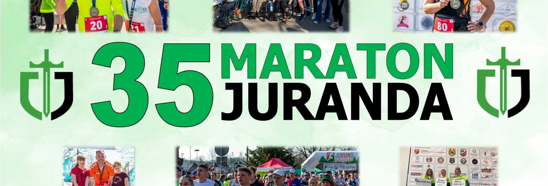 Plakat zapraszający w niedzielę 26 kwietnia 2026 r. do Szczytna i Lipowca na 35. edycję Maratonu Juranda 2026.