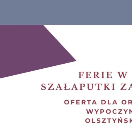 Plakat zapraszający w dniach 20-23 stycznia 2026 r. do Olsztyńskiego Teatru Lalek na Ferie zimowe "Szałaputki zapraszają" Olsztyński Teatr Lalek 2026. 