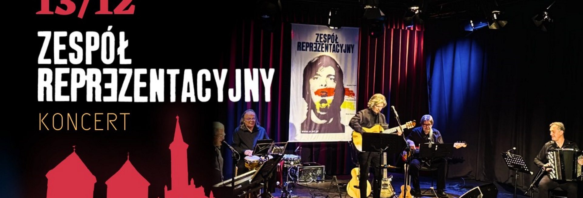 Plakat zapraszający w sobotę 13 grudnia 2025 r. do Reszla na koncert Zespołu Reprezentacyjny Zamek Reszel 2025.