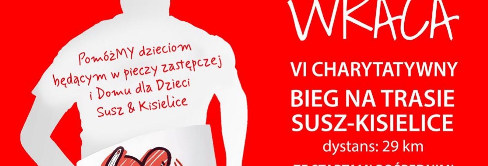 Plakat zapraszający w niedzielę 7 grudnia 2025 r. do miejscowości Susz na Charytatywny Bieg na Trasie Susz - Kisielice 2025. 