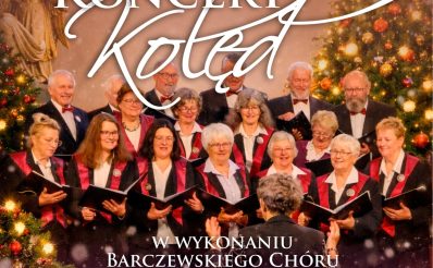 Plakat zapraszający w środę 14 stycznia 2026 r. do Barczewa na koncert kolęd Barczewskiego Chóru Moderato Barczewo 2026. 