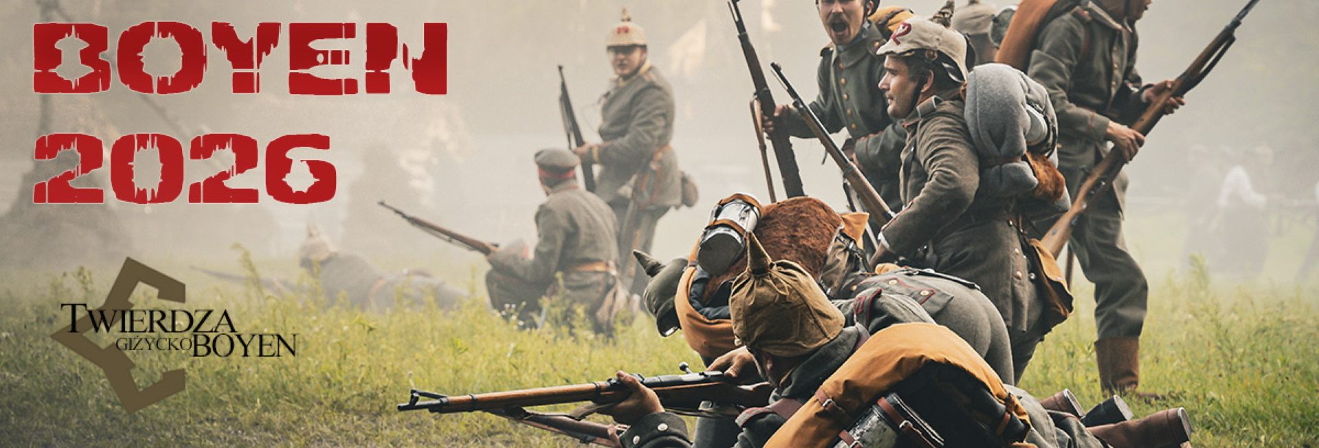 Plakat zapraszający w dniach 7-9 sierpnia 2026 r. do Giżycka na Operację Boyen Giżycko 2026.  