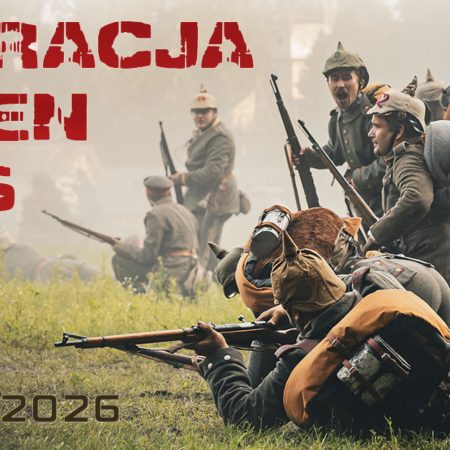 Plakat zapraszający w dniach 7-9 sierpnia 2026 r. do Giżycka na Operację Boyen Giżycko 2026.