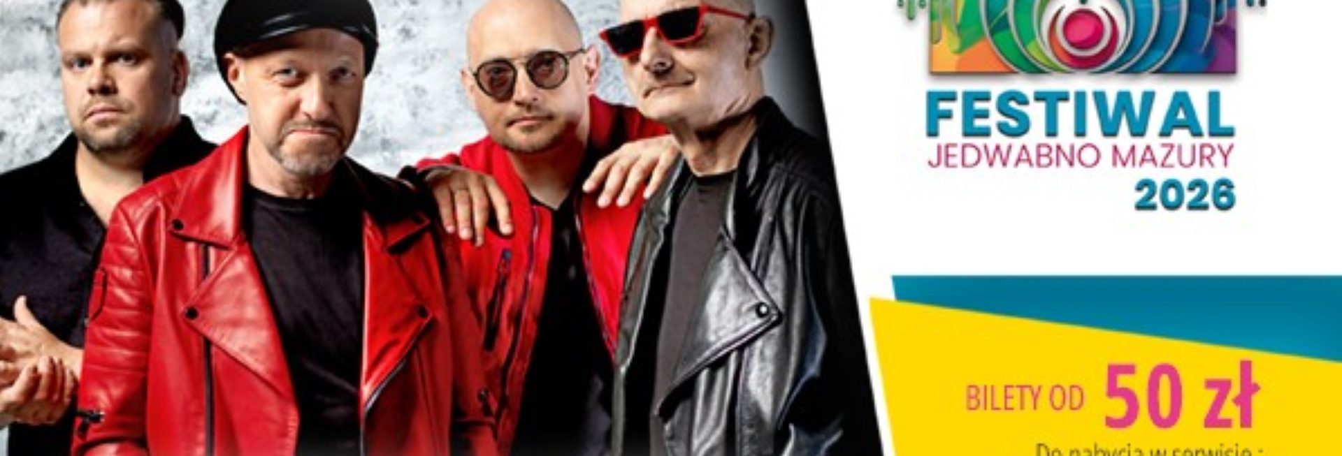 Plakat zapraszający w sobotę 4 lipca 2026 r. do Jedwabna na Festiwal Jedwabno Mazury 2026. 