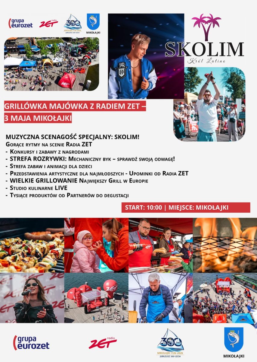 Mikołajki Grillówka Majówka z radiem Z, Morze, Góry i Mazury Mikołajki 2026