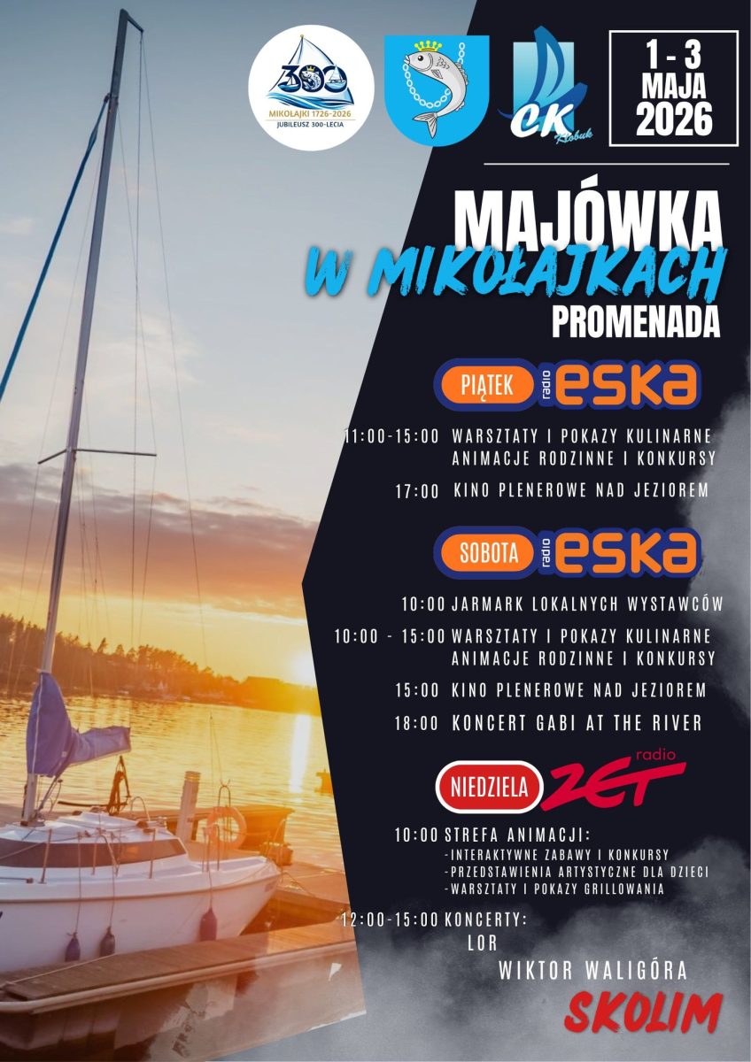 Mikołajki Majówka w Mikołajkach 2026.