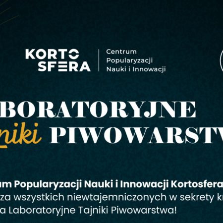Plakat zapraszający w sobotę 14 lutego 2026 r. do Olsztyna na Laboratoryjne Tajniki Piwowarstwa - Kortowo Olsztyn 2026.
