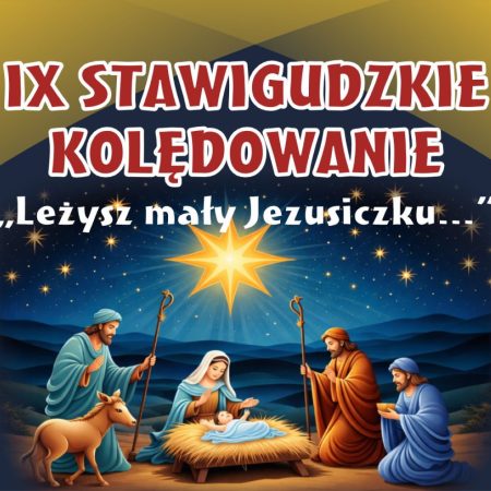 Plakat zapraszający w piątek 16 stycznia 2026 r. do Stawigudy na Stawigudzkie Kolędowanie Stawiguda 2026. 
