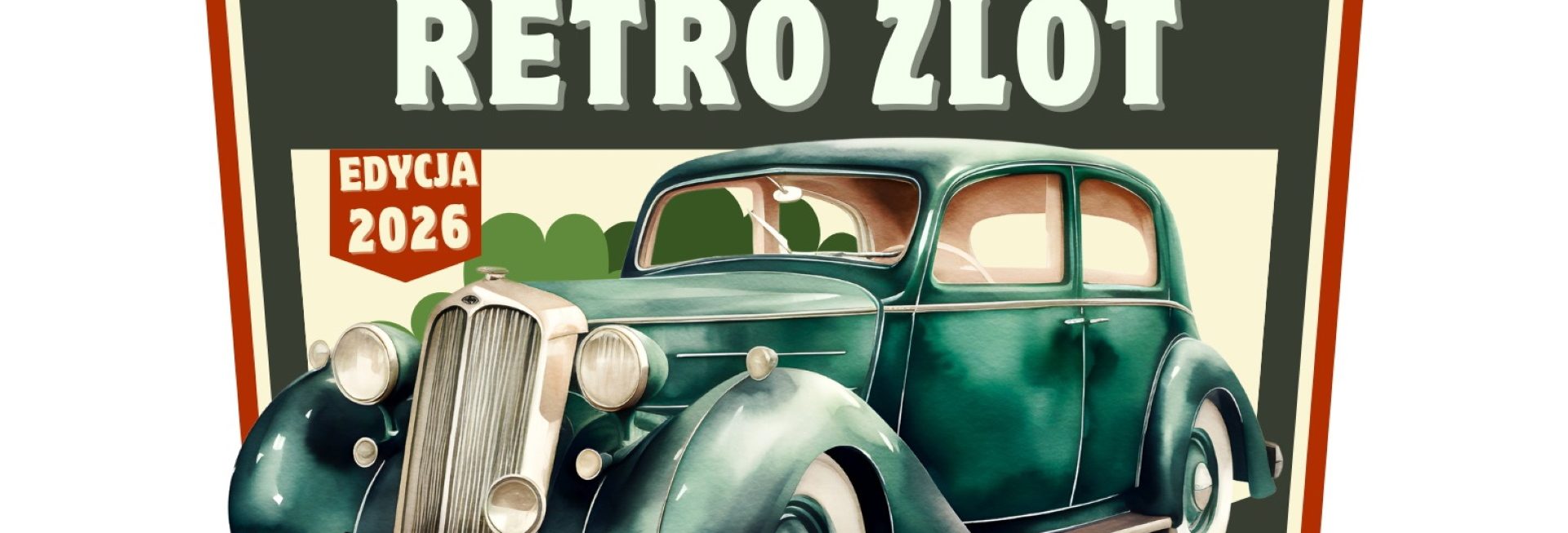 Plakat zapraszający w niedzielę 3 maja 2026 r. do Zalewa na cykliczną imprezę Zalewiada Retro Zlot Zalewo 2026. 