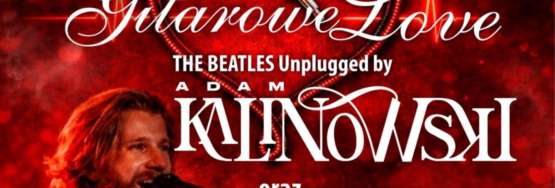 Plakat zapraszający w sobotę 14 lutego 2026 r. do Barczewa na koncert Gitarowe Love Barczewo 2026. 