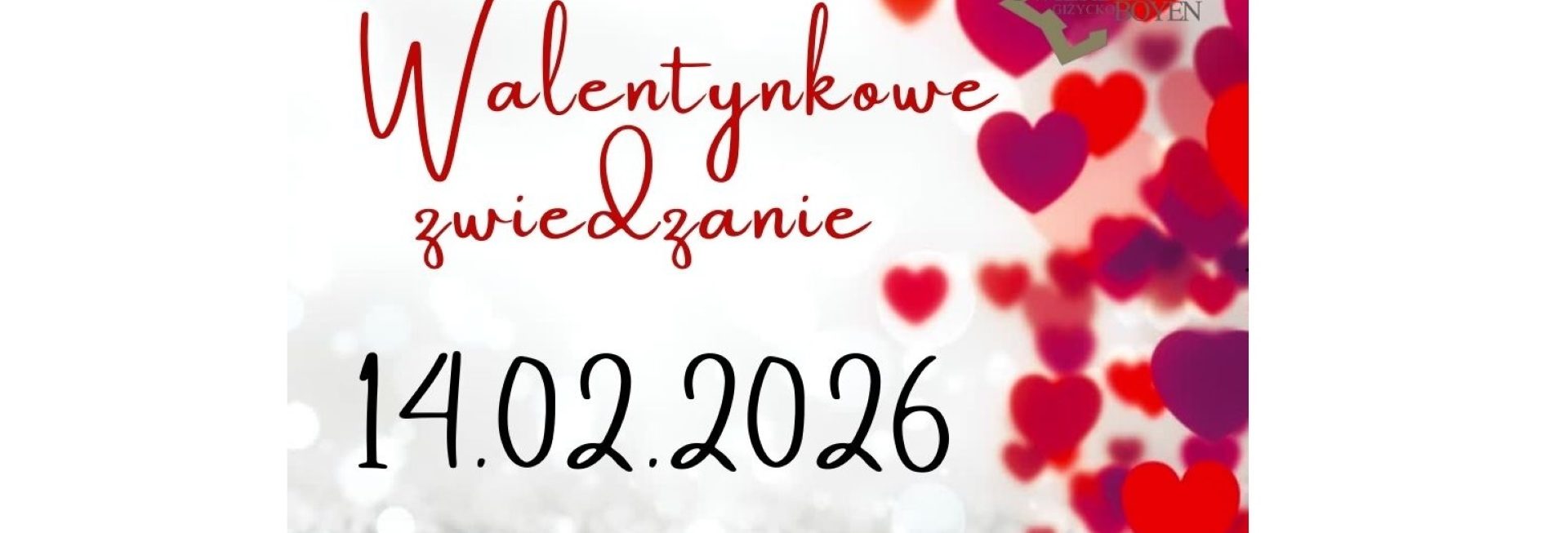 Plakat zapraszający w sobotę 14 lutego 2026 r. do Giżycka na Walentynki w Twierdzy - zakochaj się w historii Twierdza Boyen Giżycko 2026. 