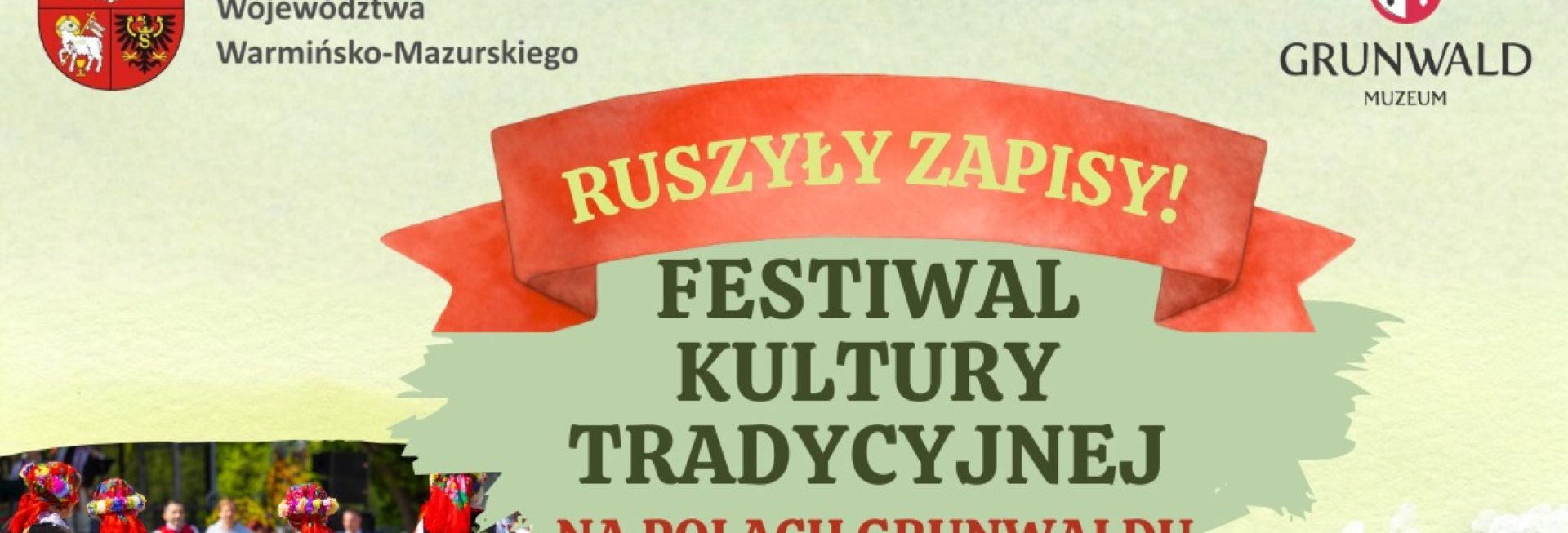 Plakat zapraszający w dniach 2-3 maja 2026 r. do Grunwaldu na Festiwal Kultury Tradycyjnej na Polach Grunwaldu 2026. 