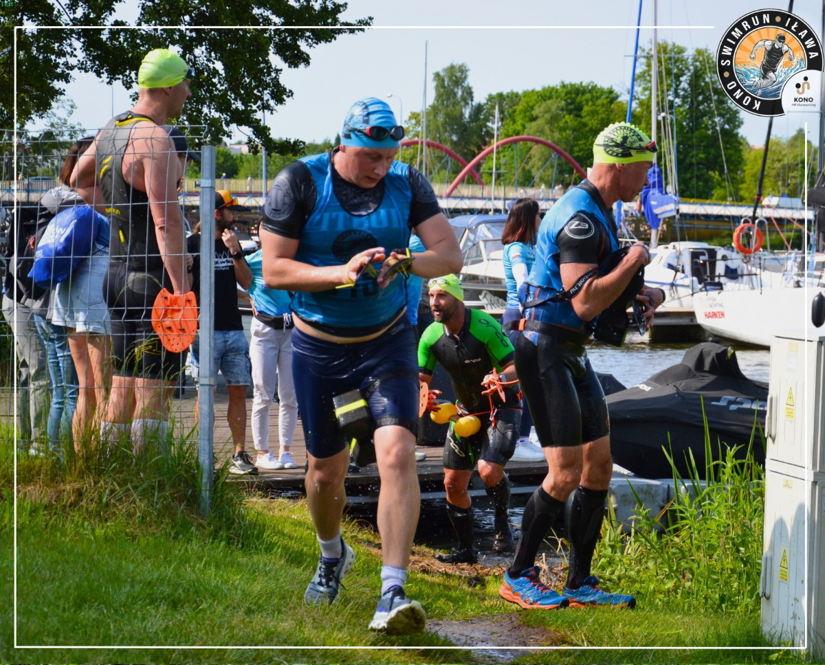 Zdjęcie zapraszające do Iławy na kolejną edycję zawodów SwimRun Kono Iława 2026. 