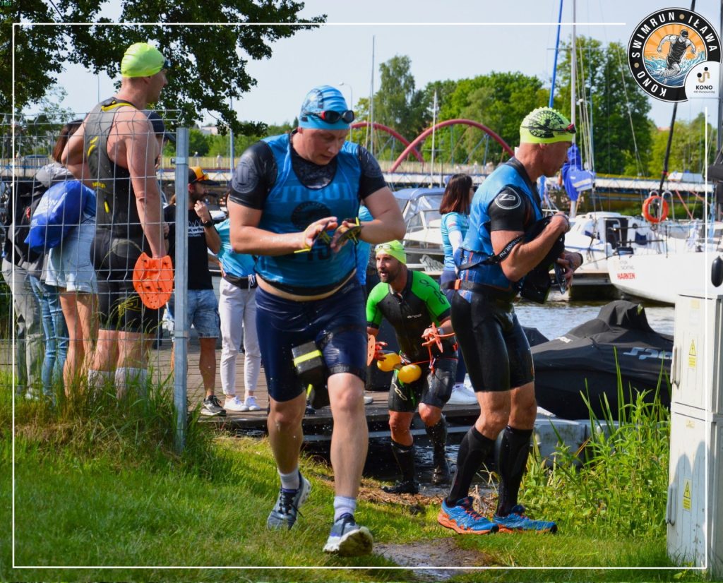 Zdjęcie zapraszające do Iławy na kolejną edycję zawodów SwimRun Kono Iława 2026. 