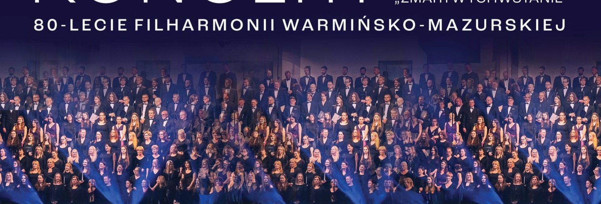 Plakat zapraszający w sobotę 21 marca 2026 r. do Olsztyna na Historyczny Koncert 80-Lecie Filharmonii Warmińsko-Mazurskiej Hala Urania 2026.  