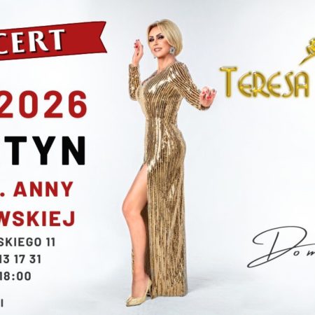 Plakat zapraszający w piątek 6 marca 2026 r. do Olsztyna na koncert Teresy Werner Olsztyn 2026.