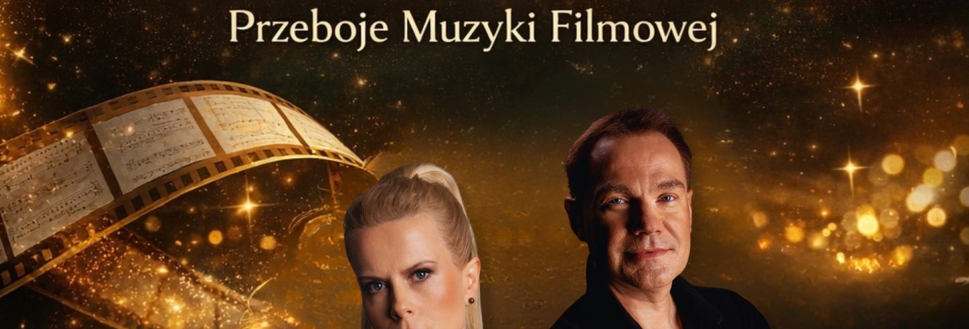 Plakat zapraszający w niedzielę 8 marca 2026 r. do Rynu na koncert z okazji Dnia Kobiet i Mężczyzn „EDEIN - Gwiazdy Hollywood. Przeboje Muzyki Filmowej” Ryn 2026. 