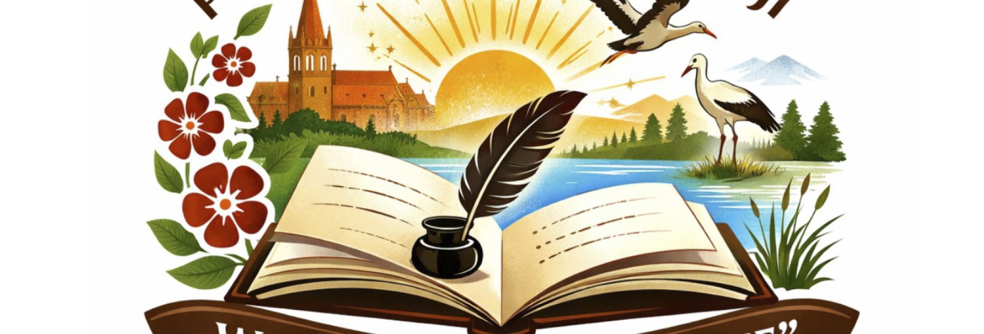 Plakat zapraszający w niedzielę 22 marca 2026 r. do Barczewa na Powiatowy Konkurs Poezji „Warmińskie Przebudzenie” Barczewo 2026. 