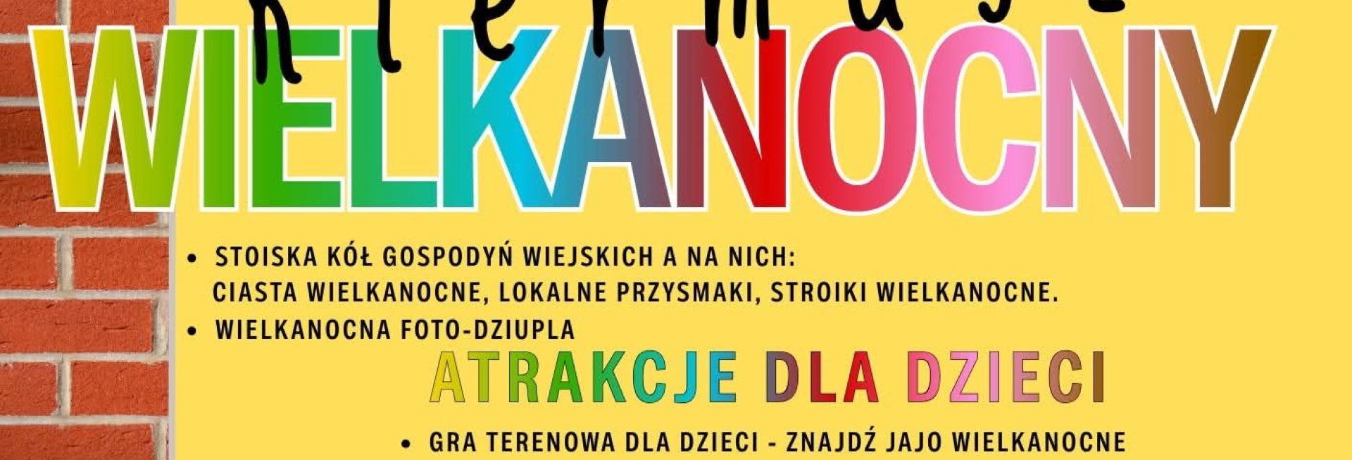 Plakat zapraszający w dniu 28 marca 2026 r. do Morąga na Kiermasz Wielkanocny Morąg 2026. 