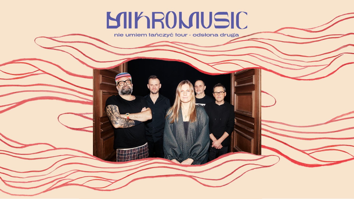 Plakat zapraszający w sobotę 11 kwietnia 2026 r. do Mrągowa na koncert zespołu Mikromusic Mrągowo 2026. 