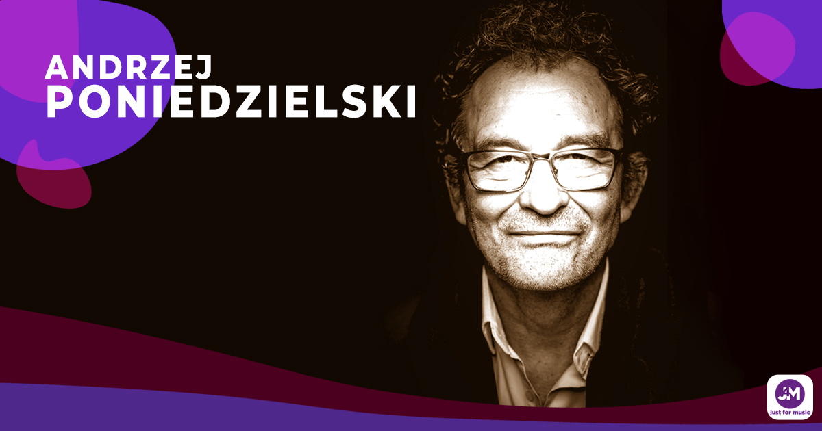 Plakat zapraszający w niedzielę 19 kwietnia 2026 r. do Olsztyna na koncert Andrzeja Poniedzielskiego - "Piosenki wesołe, smutne i ładne. Chyba..." Filharmonia Olsztyn 2026.