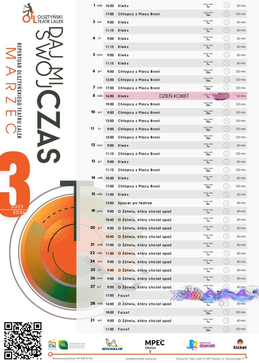 Repertuar Olsztyńskiego Teatru Lalek w marcu 2026 r.