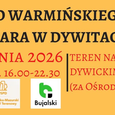 Plakat zapraszający w sobotę 1 sierpnia 2026 r. do Dywit na Święto Warmińskiego Piwowara Dywity 2026. 