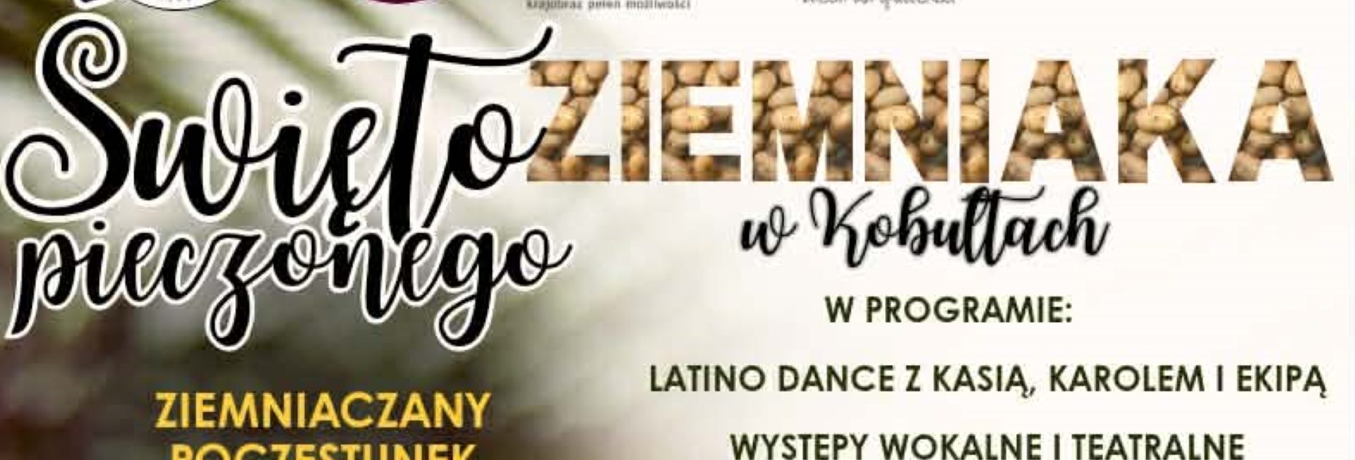 Plakat zapraszający w sobotę 25 kwietnia 2026 r. do miejscowości Kobułty w gminie Biskupiec na Święto Pieczonego Ziemniaka Kobułty 2026.