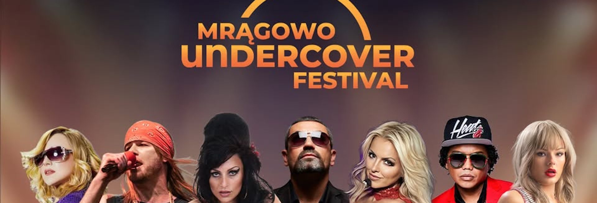 Plakat zapraszający w sobotę 22 sierpnia 2026 r. do Mrągowa na Mrągowo Undercover Festival 2026.  