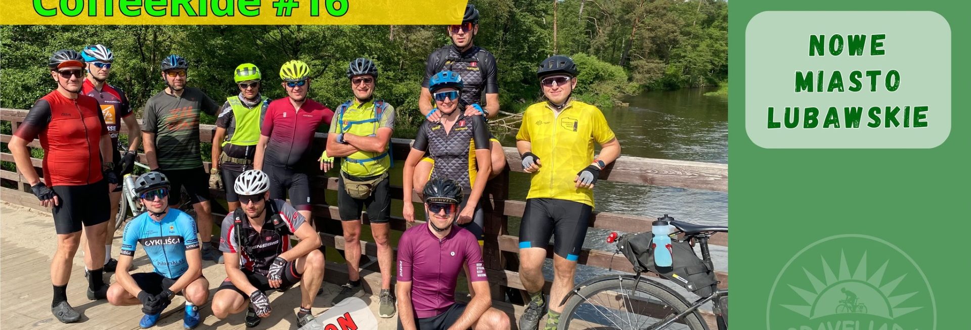 Plakat zapraszający w sobotę 11 kwietnia 2026 r. do Nowego Miasta Lubawskiego na Rajd Graveliada 16 CoffeeRide Nowe Miasto Lubawskie 2026. 