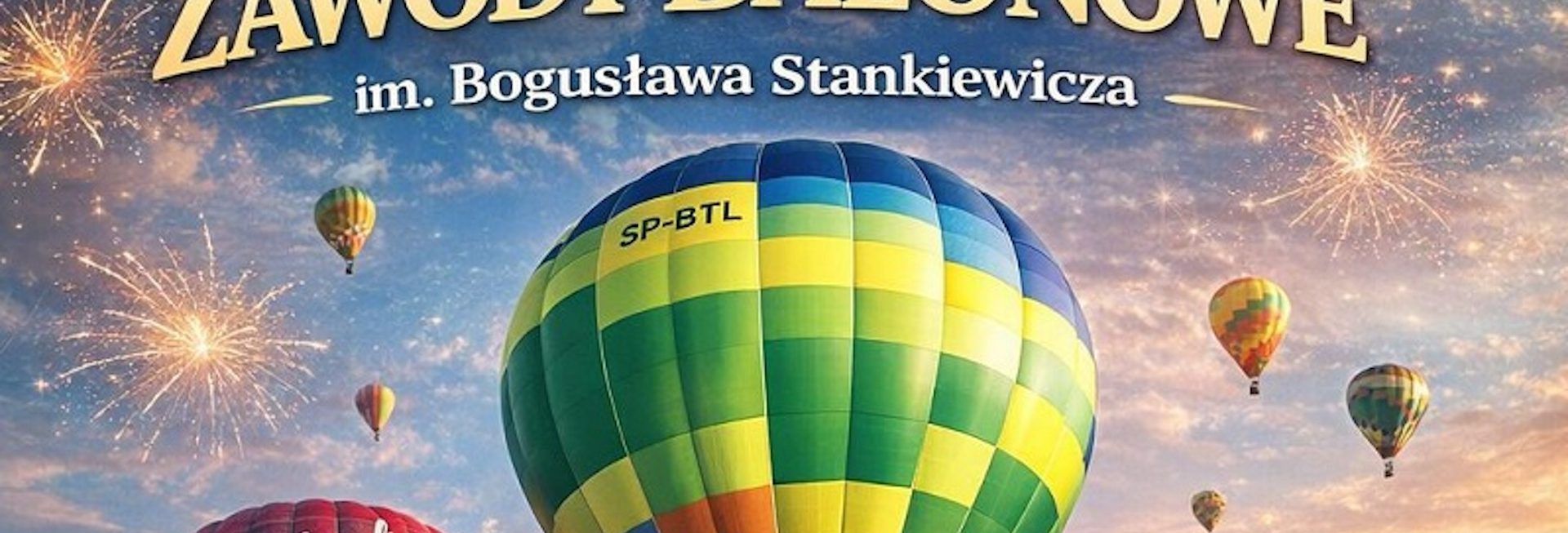 Plakat zapraszający w dniach 19-23 sierpnia 2026 r. do Pasłęka na 30. edycję Świętojańskich Zawodów Balonowych Pasłęk 2026. 