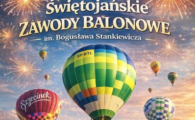Plakat zapraszający w dniach 19-23 sierpnia 2026 r. do Pasłęka na 30. edycję Świętojańskich Zawodów Balonowych Pasłęk 2026. 