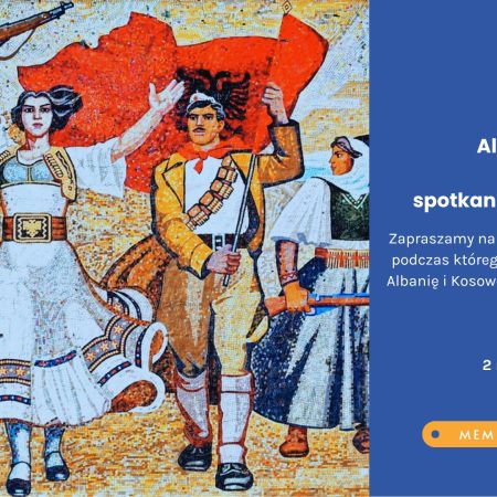 Plakat zapraszający w sobotę 2 maja 2026 r. do Sztynortu na spotkanie z Roselą Ciko "Albania i Kosowo – okiem kobiet" Memuak Sztynort 2026.