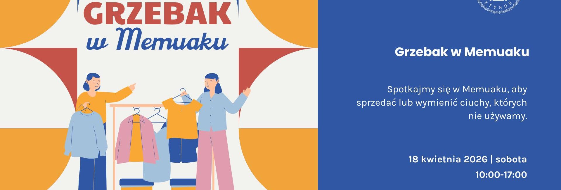 Plakat zapraszający w sobotę 18 kwietnia 2026 r. do Sztynortu na Wiosenny Grzebak w Memuaku Sztynort 2026.  